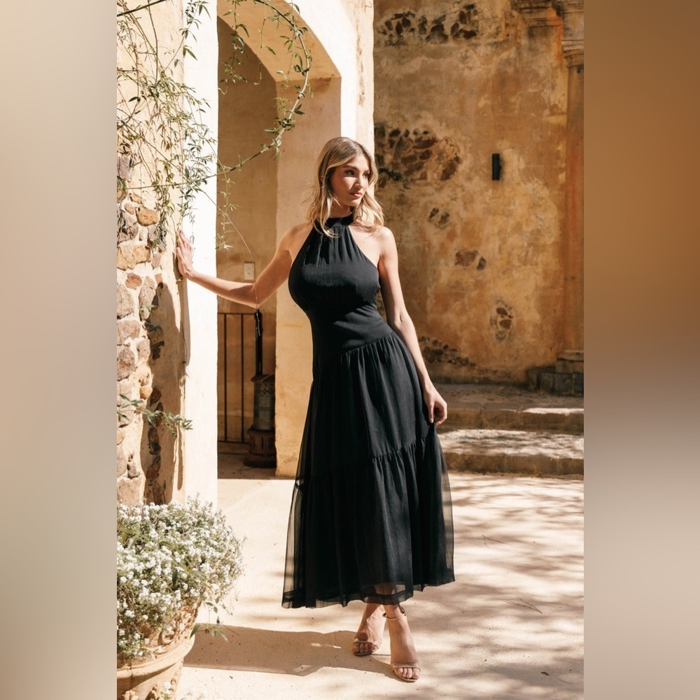 PETAL & PUP EDEN MAXI DRESS - BLACK L B222